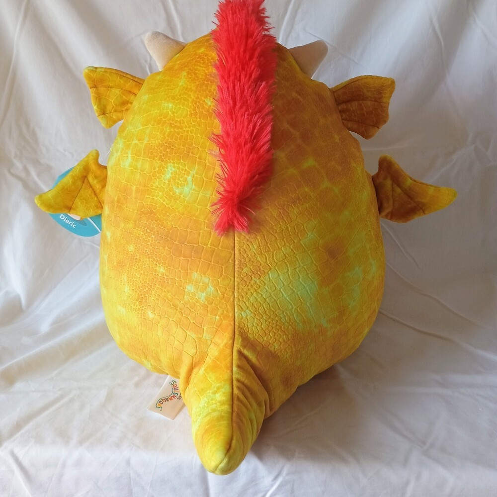 Squishmallows: DIERIC THE DRAGON 11" Yellow, Mohawk Red Orange Soft Plush Toy - Picture 4 of 7